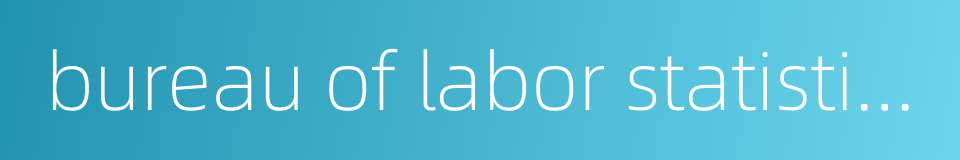 bureau of labor statistics的同义词