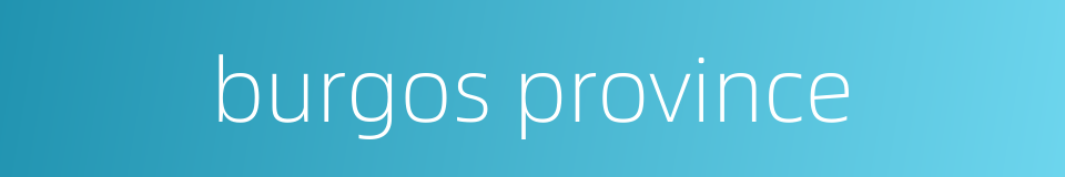 burgos province的同义词
