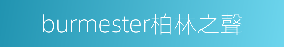 burmester柏林之聲的同義詞