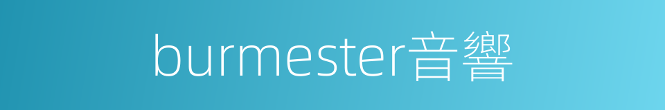 burmester音響的同義詞
