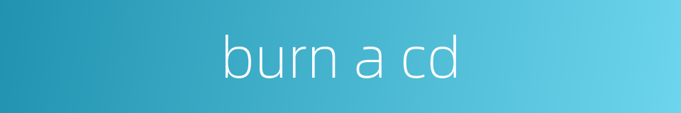 burn a cd的同义词