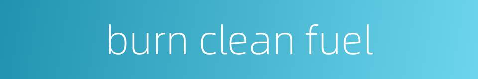 burn clean fuel的同义词