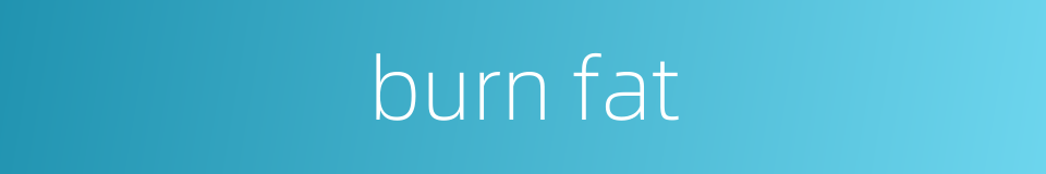 burn fat的同义词