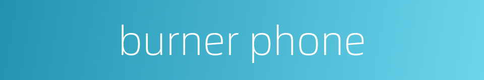 burner phone的同义词