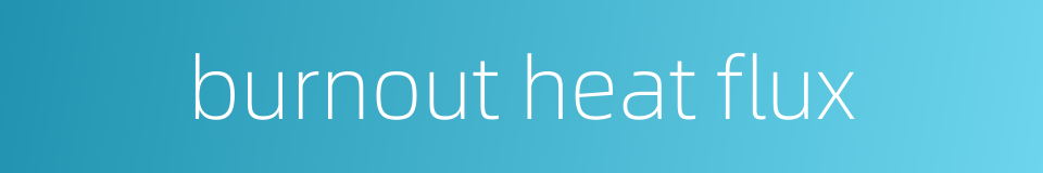 burnout heat flux的同义词