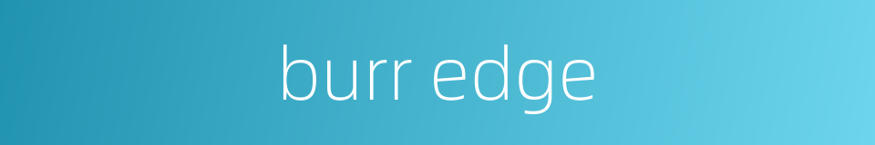 burr edge的同义词