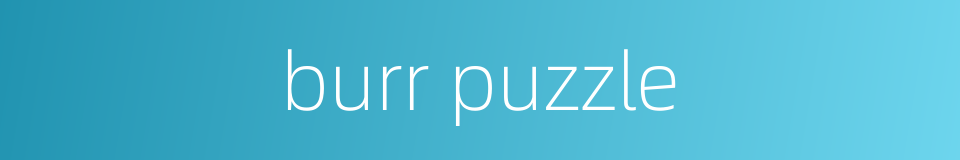 burr puzzle的同义词