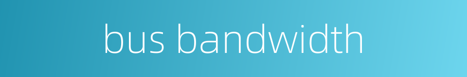 bus bandwidth的同义词