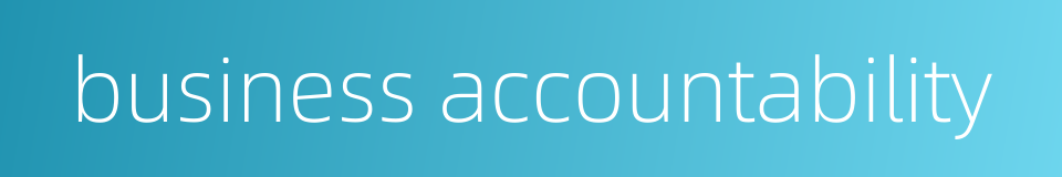 business accountability的同义词