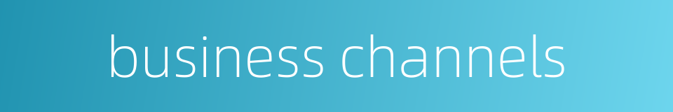 business channels的同义词