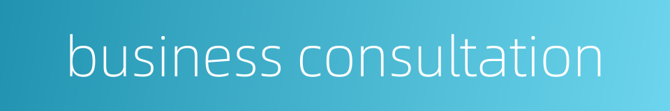 business consultation的同义词