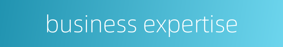 business expertise的同义词