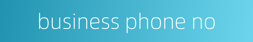 business phone no的同义词