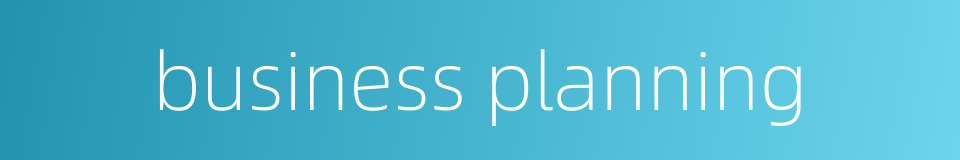 business planning的同义词