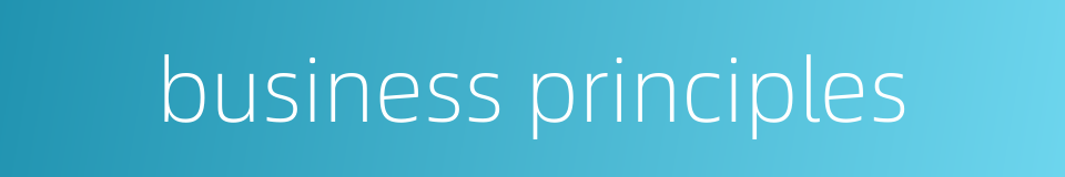 business principles的同义词