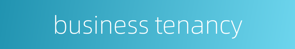 business tenancy的同义词