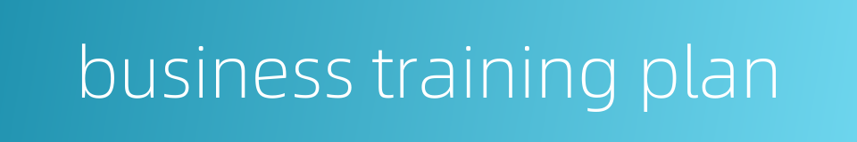 business training plan的同义词
