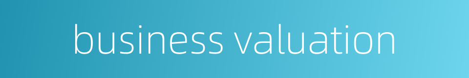 business valuation的同义词