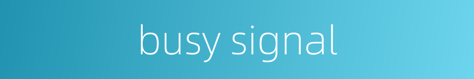 busy signal的同义词