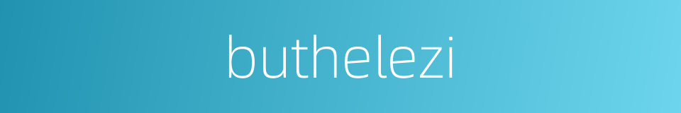 buthelezi的同义词