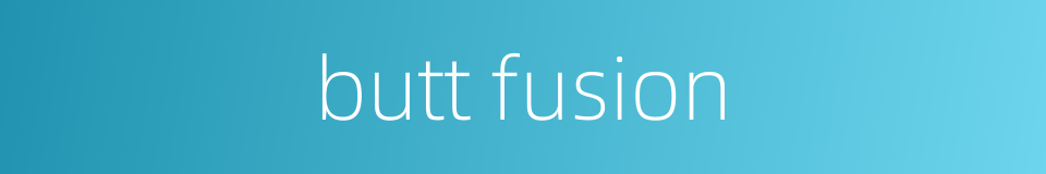 butt fusion的同义词