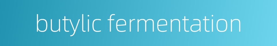 butylic fermentation的同义词