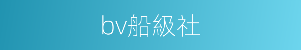 bv船級社的同義詞