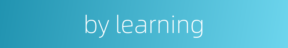 by learning的同义词