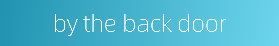 by the back door的同义词