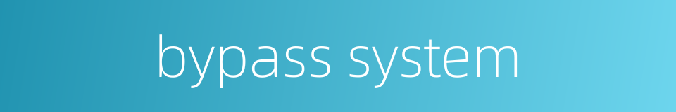 bypass system的同义词