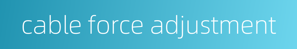 cable force adjustment的同义词