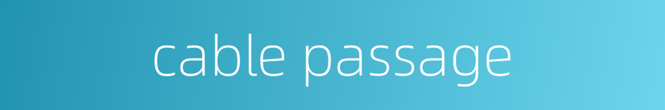 cable passage的同义词