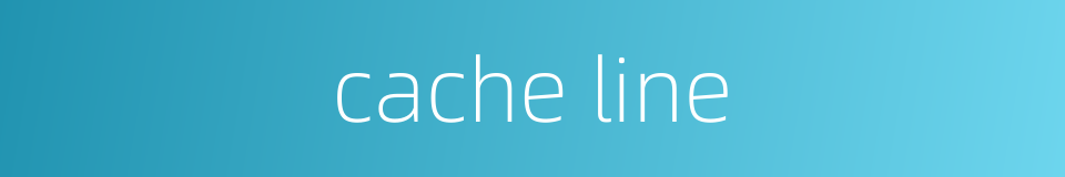 cache line的同义词