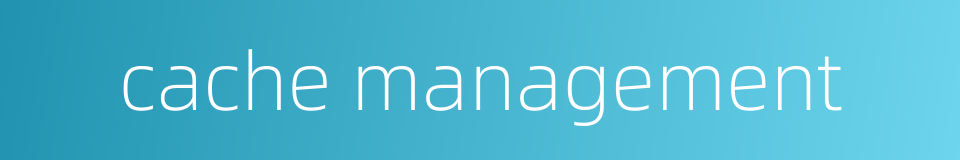 cache management的同义词