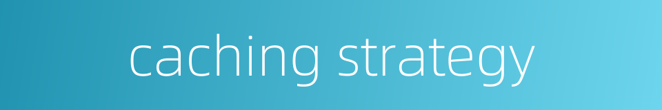 caching strategy的同义词
