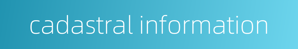 cadastral information的同义词