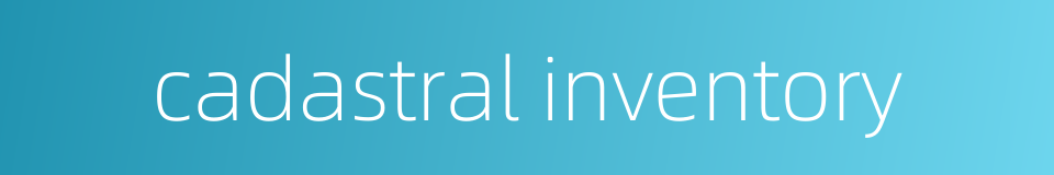 cadastral inventory的同义词
