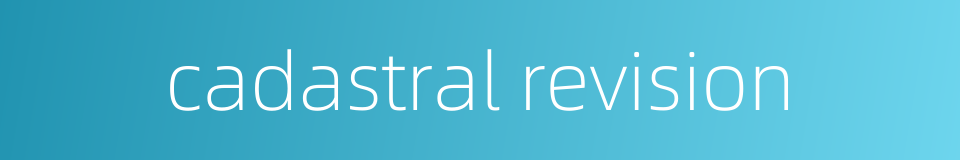 cadastral revision的同义词