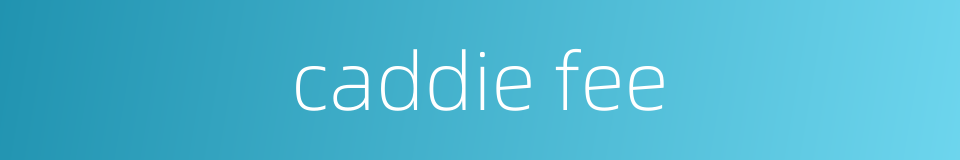 caddie fee的同义词