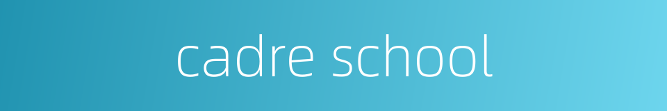 cadre school的同义词
