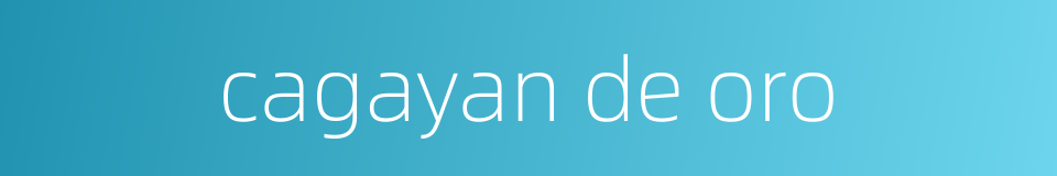 cagayan de oro的同义词