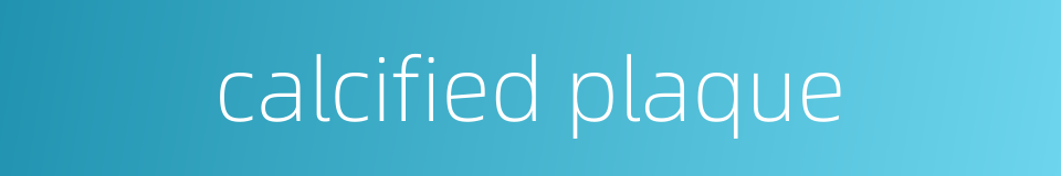 calcified plaque的同义词