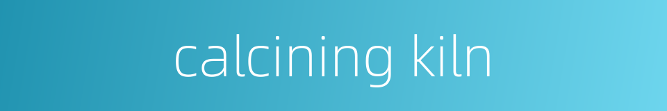calcining kiln的同义词