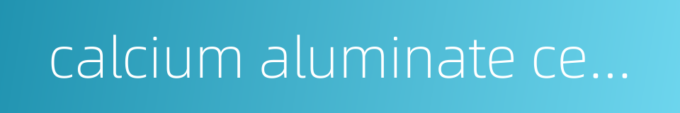 calcium aluminate cement的同义词
