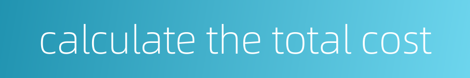 calculate the total cost的同义词