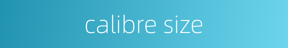 calibre size的同义词