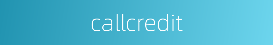 callcredit的同义词