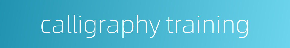 calligraphy training的同义词