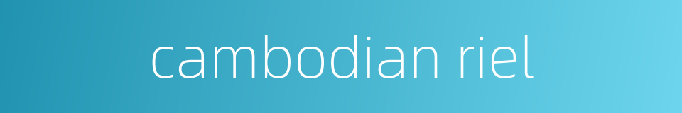 cambodian riel的同义词