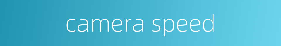 camera speed的同义词